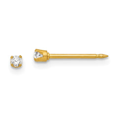 258E Inverness 18k 2mm CZ Post Earrings