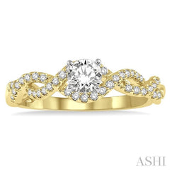 ASHI Round Shape Semi-Mount Diamond Engagement Ring 258J7PPFHYW-SM