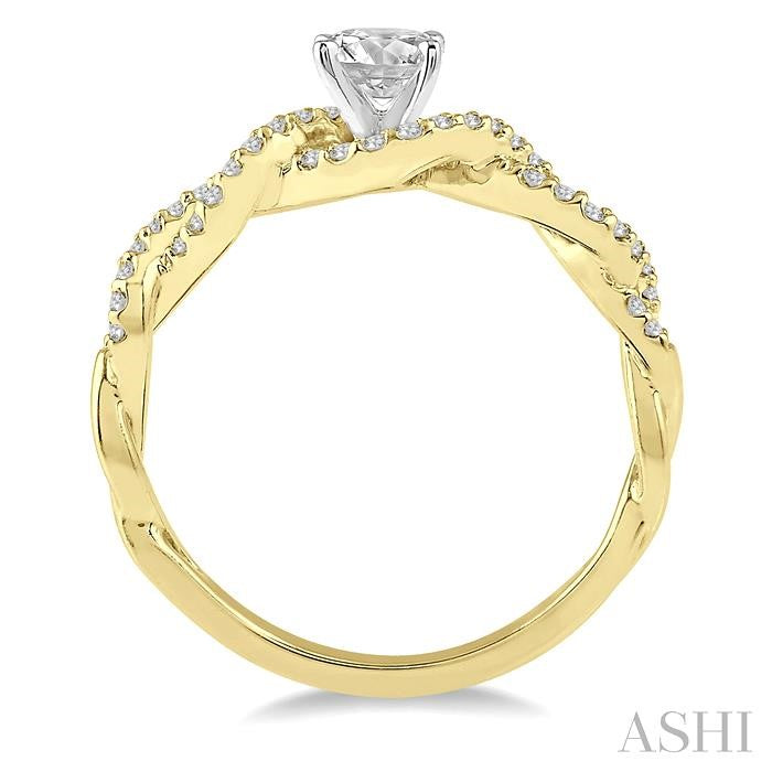 ASHI Round Shape Semi-Mount Diamond Engagement Ring 258J7PPFHYW-SM