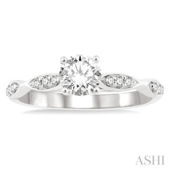 ASHI Round Shape Diamond Engagement Ring 258M3PPFGWG-LE-RD