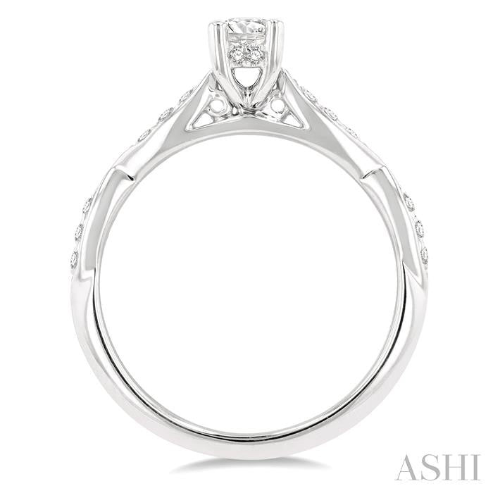 ASHI Round Shape Semi-Mount Diamond Engagement Ring 258M8PPFGWG-SM-RD