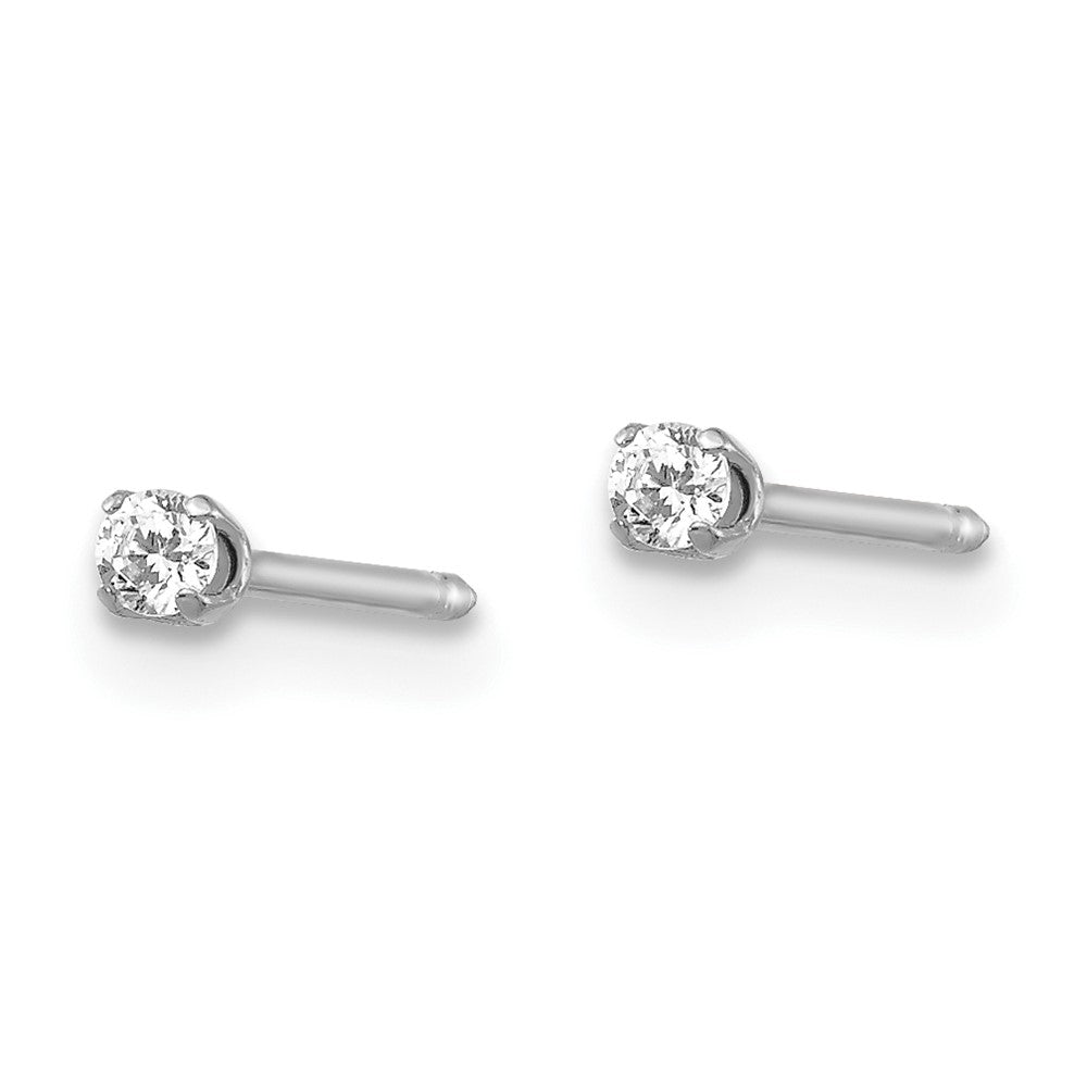 259E Inverness 18k White Gold 2mm CZ Earrings