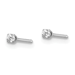 259E Inverness 18k White Gold 2mm CZ Earrings
