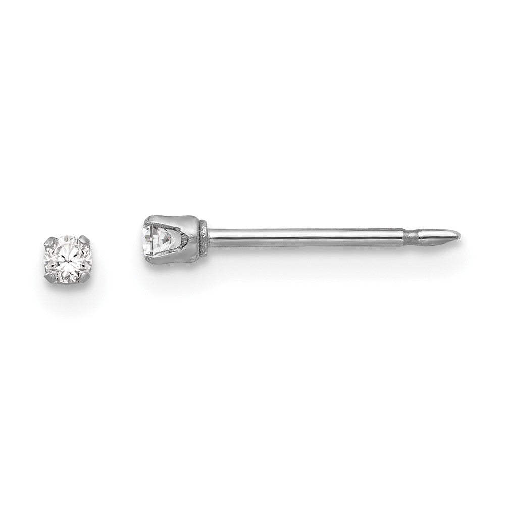 259E Inverness 18k White Gold 2mm CZ Earrings