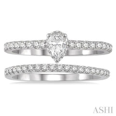ASHI Pear Shape Diamond Wedding Set 259J2PPFHWG-WS-PR
