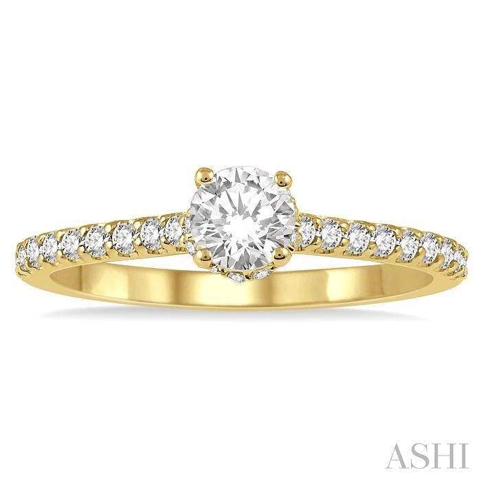 ASHI Round Shape Diamond Engagement Ring 259J3PPFHYG-LE