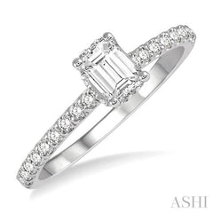 ASHI Emerald Shape Diamond Engagement Ring 259J4PPFGWG-LE-OC