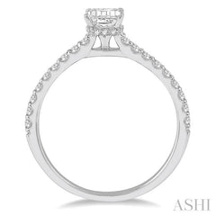 ASHI Emerald Shape Diamond Engagement Ring 259J4PPFGWG-LE-OC