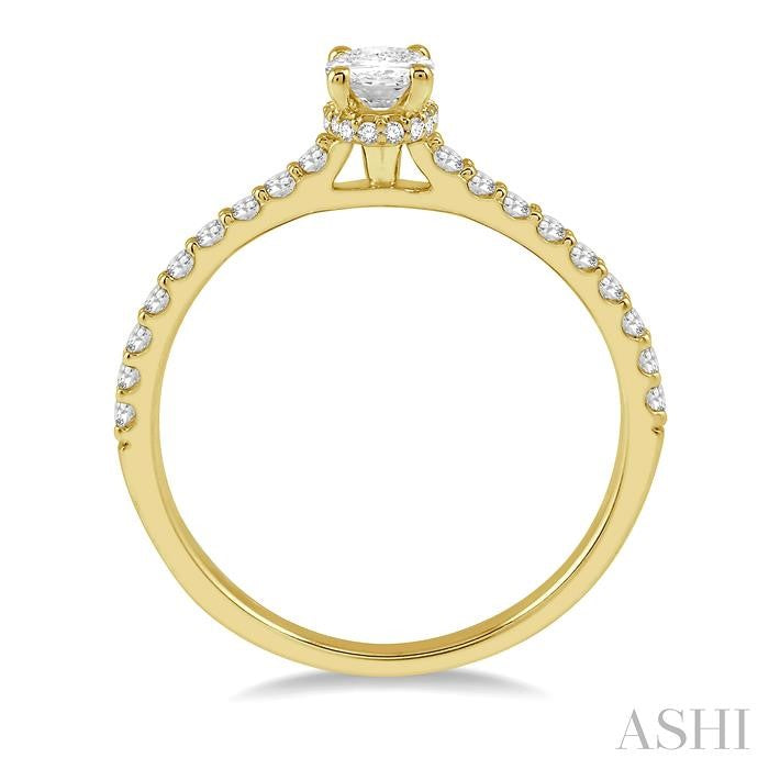 ASHI Oval Shape Diamond Engagement Ring 259J4PPFGYG-LE-OV