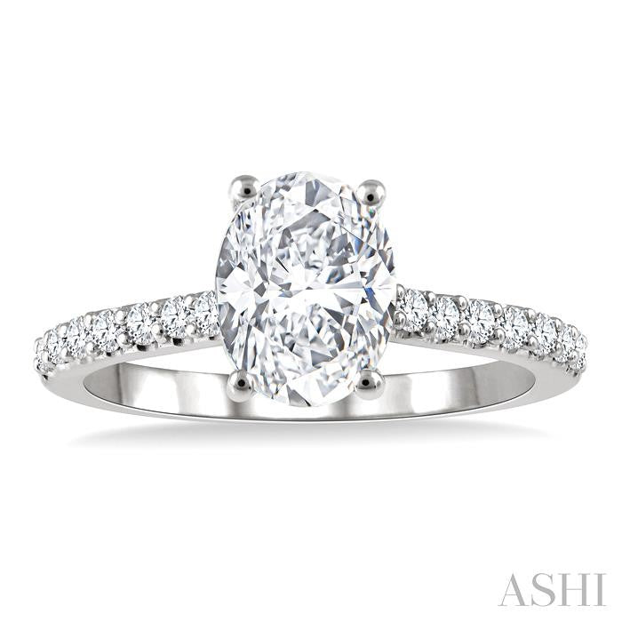 ASHI Oval Shape Semi-Mount Diamond Engagement Ring 259J5PPFGW-SM-OV-1.5