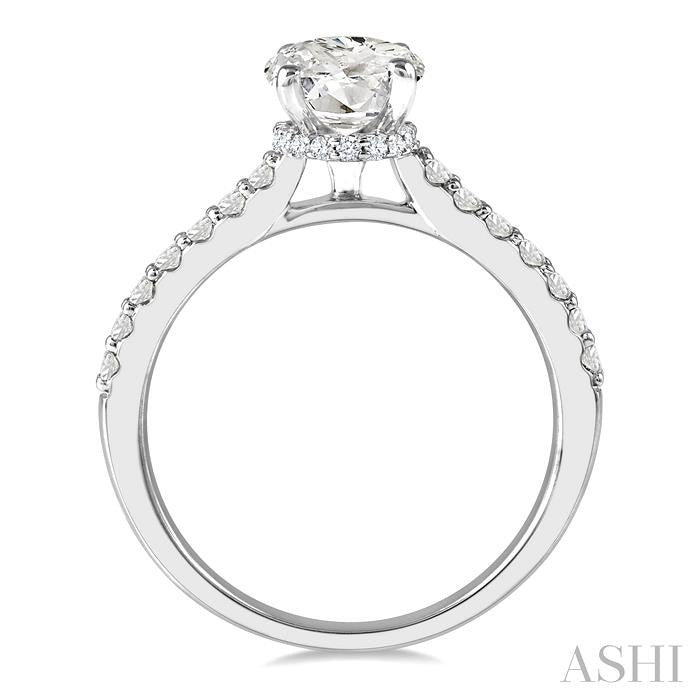 ASHI Oval Shape Semi-Mount Diamond Engagement Ring 259J5PPFGW-SM-OV-1.5