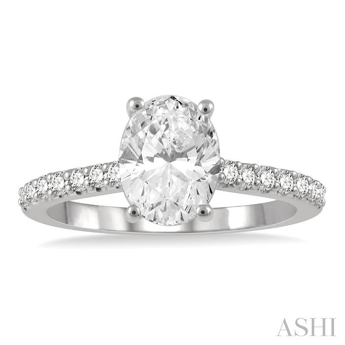 ASHI Oval Shape Semi-Mount Diamond Engagement Ring 259J5PPFHW-SM-OV-1CT