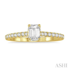 ASHI Emerald Shape Semi-Mount Diamond Engagement Ring 259J7PPFGYG-SM-OC