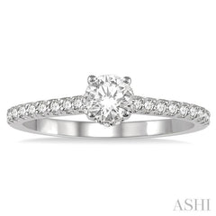 ASHI Round Shape Semi-Mount Diamond Engagement Ring 259J7PPFHWG-SM
