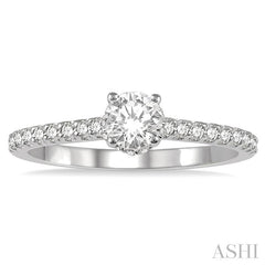 ASHI Round Shape Semi-Mount Diamond Engagement Ring 259J7PPFHWG-SM