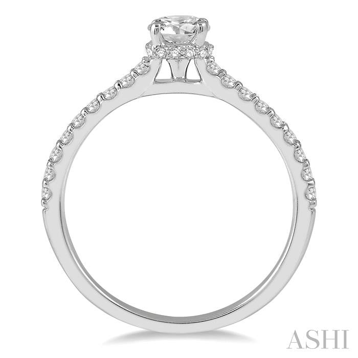 ASHI Round Shape Semi-Mount Diamond Engagement Ring 259J7PPFHWG-SM