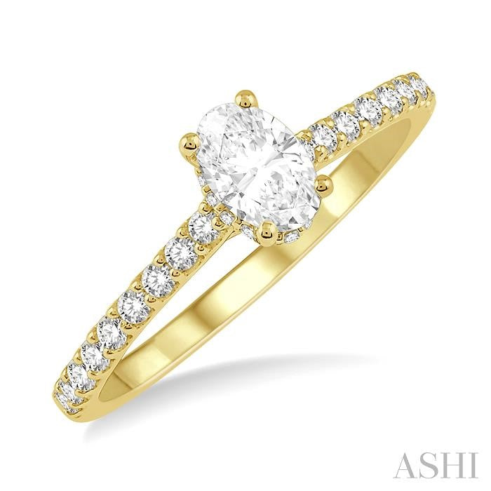 ASHI Oval Shape Semi-Mount Diamond Engagement Ring 259J7PPFHYG-SM-OV