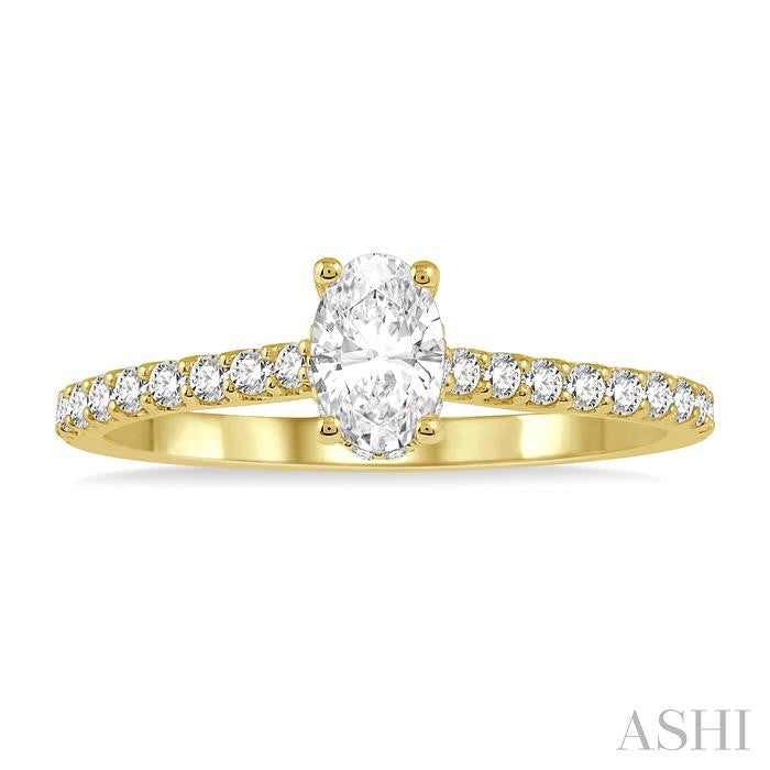 ASHI Oval Shape Semi-Mount Diamond Engagement Ring 259J7PPFHYG-SM-OV
