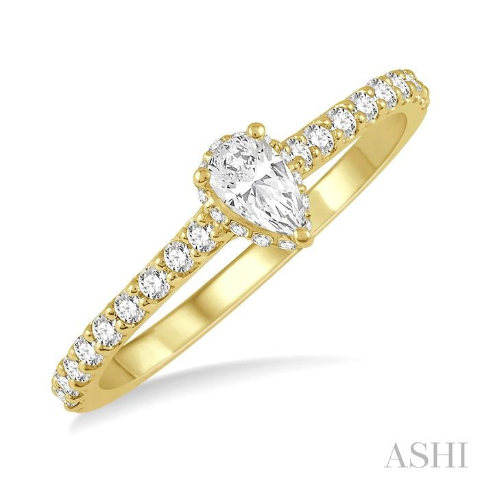 ASHI Pear Shape Semi-Mount Diamond Engagement Ring 259J7PPFHYG-SM-PR