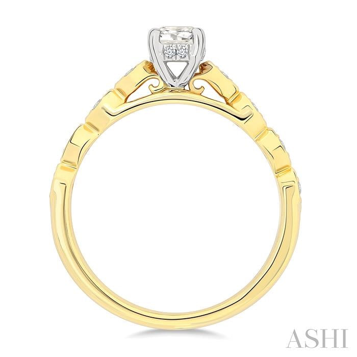 ASHI Round Shape Diamond Engagement Ring 259M3PPFGYW-LE-RD
