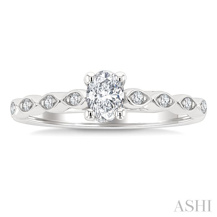 ASHI Oval Shape Semi-Mount Diamond Engagement Ring 259M8PPFGWG-SM-OV