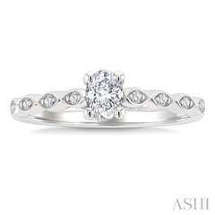 ASHI Oval Shape Semi-Mount Diamond Engagement Ring 259M8PPFGWG-SM-OV