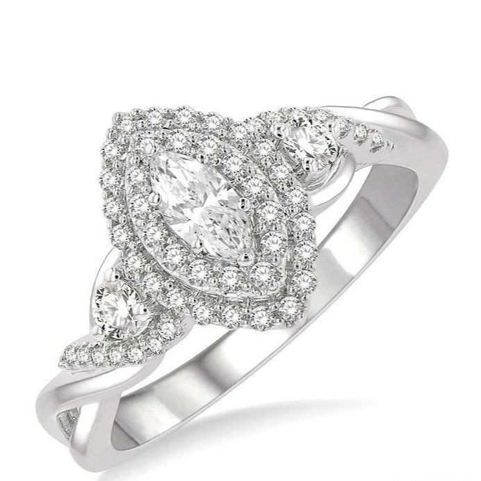 Parkplace Jewelers Marquise Shape Halo Diamond Engagement Ring 251M3PPFHWG-LE