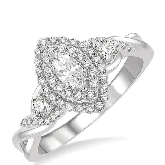 Parkplace Jewelers Marquise Shape Halo Diamond Engagement Ring 251M3PPFHWG-LE