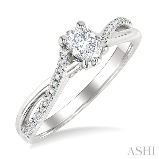 ASHI Oval Shape Diamond Engagement Ring 262M3PPFGWG-LE-OV