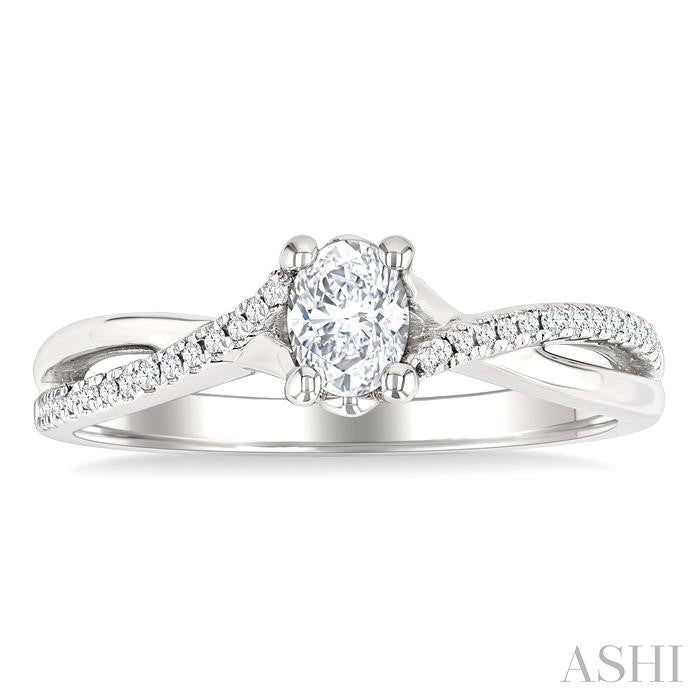 ASHI Oval Shape Diamond Engagement Ring 262M3PPFGWG-LE-OV