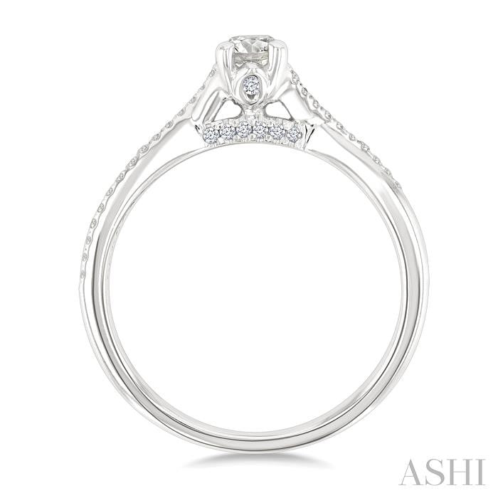 ASHI Oval Shape Diamond Engagement Ring 262M3PPFGWG-LE-OV