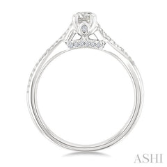 ASHI Oval Shape Diamond Engagement Ring 262M3PPFGWG-LE-OV
