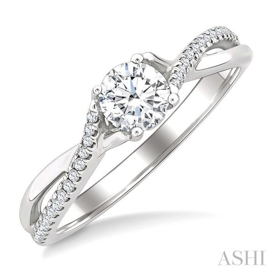 ASHI Round Shape Diamond Engagement Ring 262M3PPFGWG-LE-RD