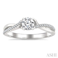ASHI Round Shape Diamond Engagement Ring 262M3PPFGWG-LE-RD