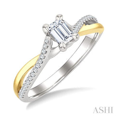 ASHI Emerald Shape Semi-Mount Diamond Engagement Ring 262M8PPFGWY-SM-OC