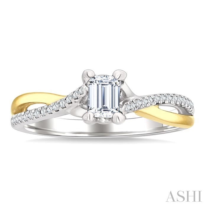 ASHI Emerald Shape Semi-Mount Diamond Engagement Ring 262M8PPFGWY-SM-OC