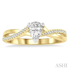 ASHI Pear Shape Semi-Mount Diamond Engagement Ring 262M8PPFGYW-SM-PR