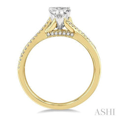 ASHI Pear Shape Semi-Mount Diamond Engagement Ring 262M8PPFGYW-SM-PR