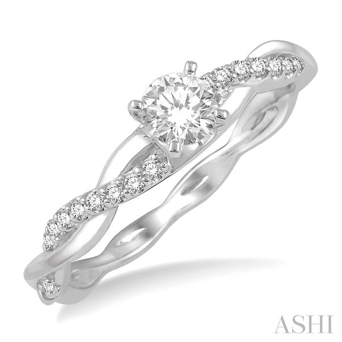 ASHI Round Shape Diamond Engagement Ring 263J5PPFGWG-LE