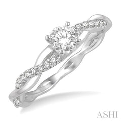ASHI Round Shape Diamond Engagement Ring 263J5PPFGWG-LE