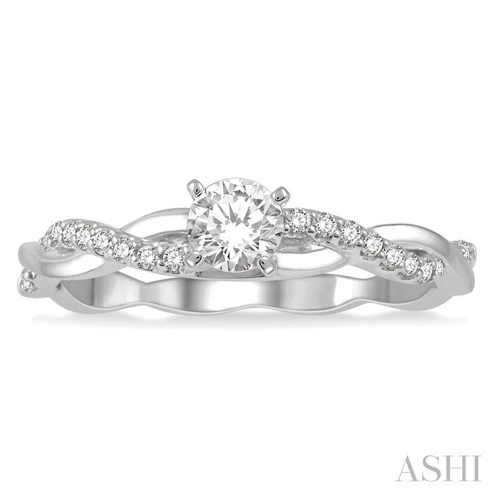 ASHI Round Shape Diamond Engagement Ring 263J5PPFGWG-LE