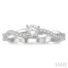 ASHI Round Shape Diamond Engagement Ring 263J5PPFGWG-LE