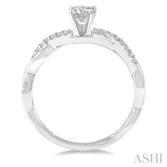 ASHI Round Shape Diamond Engagement Ring 263J5PPFGWG-LE