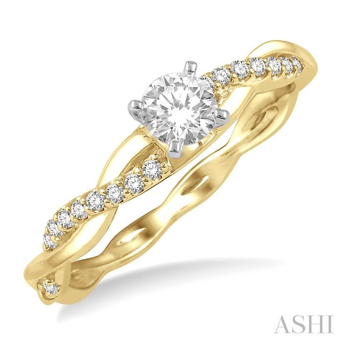 ASHI Round Shape Diamond Engagement Ring 263J5PPFGYW-LE