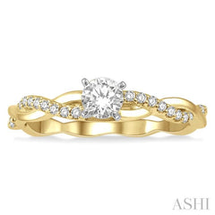 ASHI Round Shape Diamond Engagement Ring 263J5PPFGYW-LE