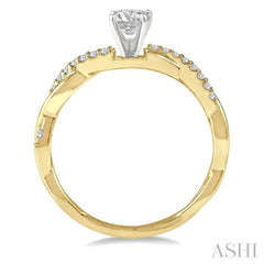 ASHI Round Shape Diamond Engagement Ring 263J5PPFGYW-LE