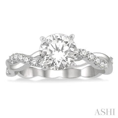 ASHI Round Shape Semi-Mount Diamond Engagement Ring 263J7PPFGWG-SM