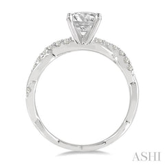 ASHI Round Shape Semi-Mount Diamond Engagement Ring 263J7PPFGWG-SM