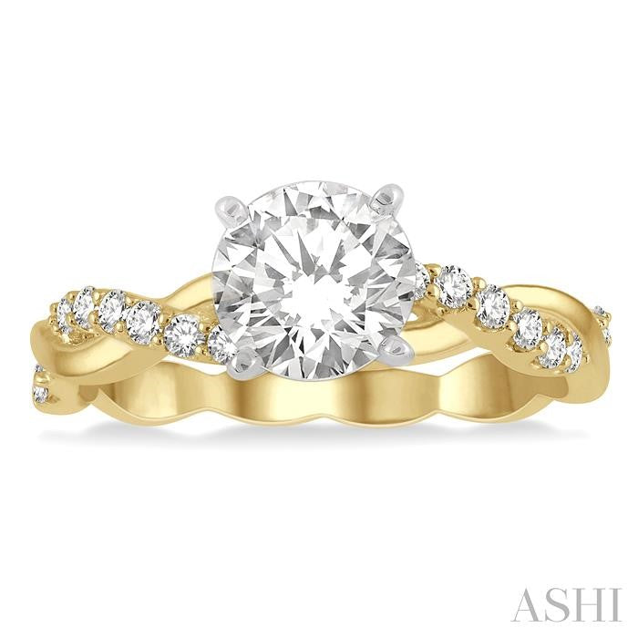 ASHI Round Shape Semi-Mount Diamond Engagement Ring 263J7PPFGYW-SM