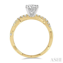 ASHI Round Shape Semi-Mount Diamond Engagement Ring 263J7PPFGYW-SM